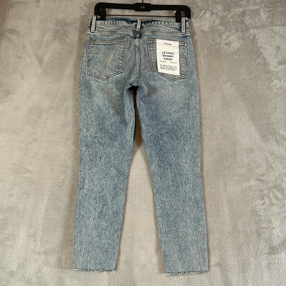 NWT Frame Le High Skinny Crop Raw edge hem Jeans sz 27 - Picture 3 of 12